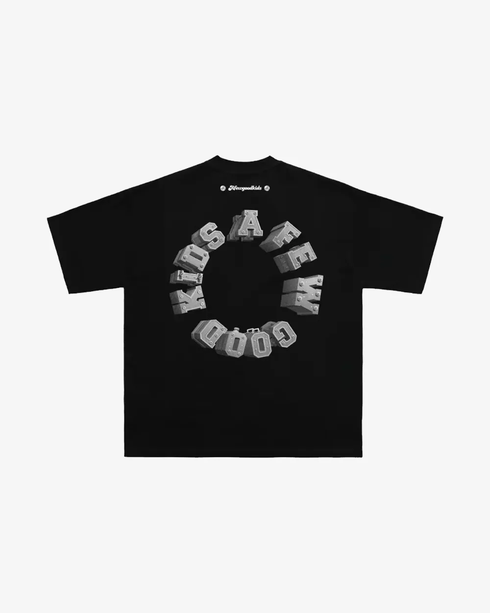 A FEW GOOD KIDS MECHANIC LOGO BLACK TEE