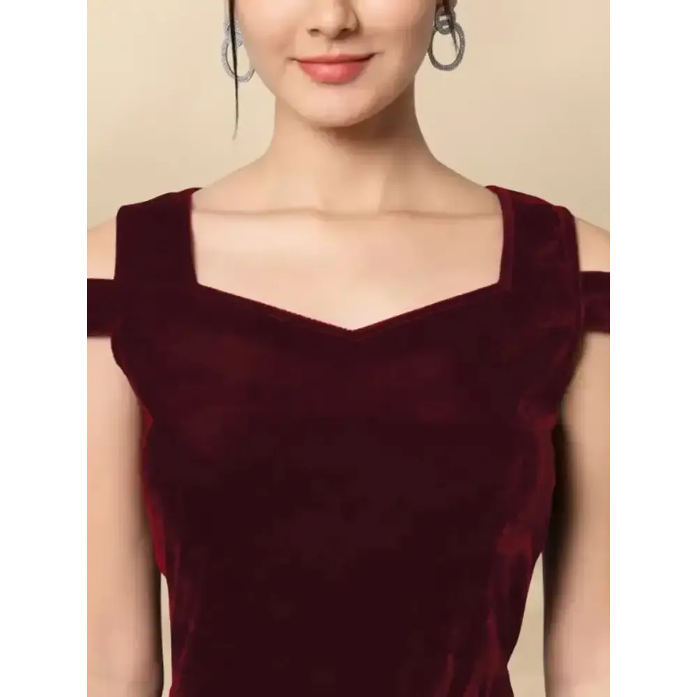 Aika Womens Velvet Bodycon Dress