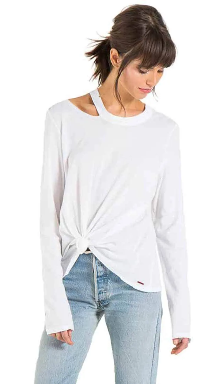 Alexa Long Sleeve Tee - White