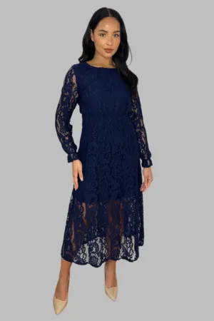 All Lace Classic Midi Dress
