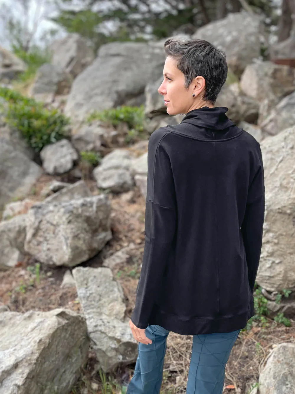 Bamboo Fleece Cowl Neck Sweatshirt