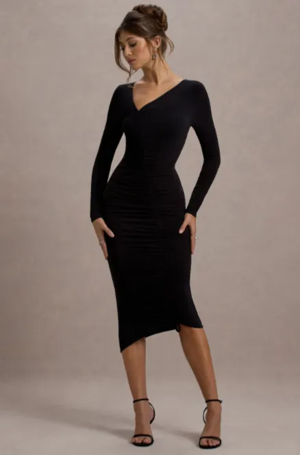 Black Elegance Lycra Bodycon Dress