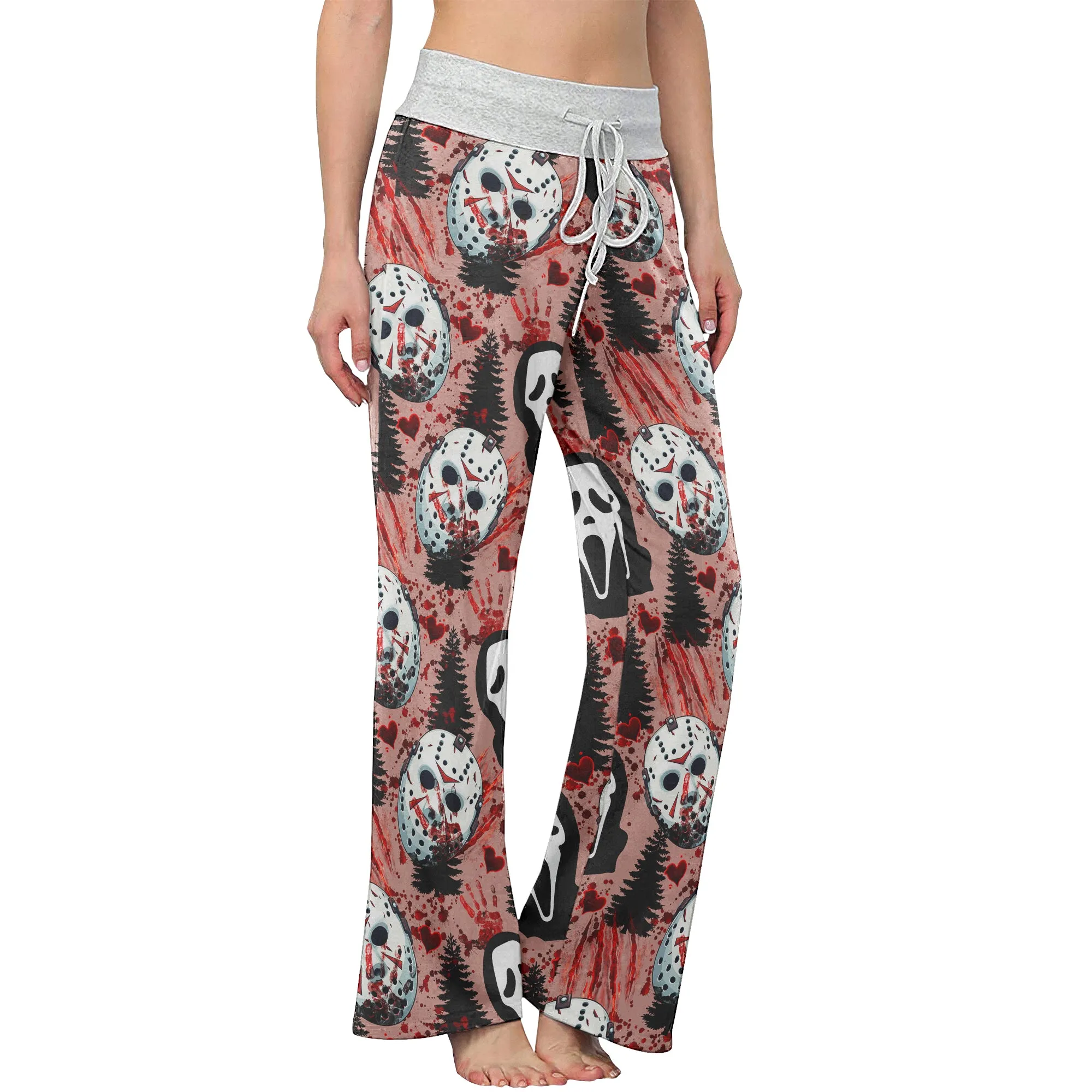 Blood Horror Theme Women's High-waisted Wide Leg Pants