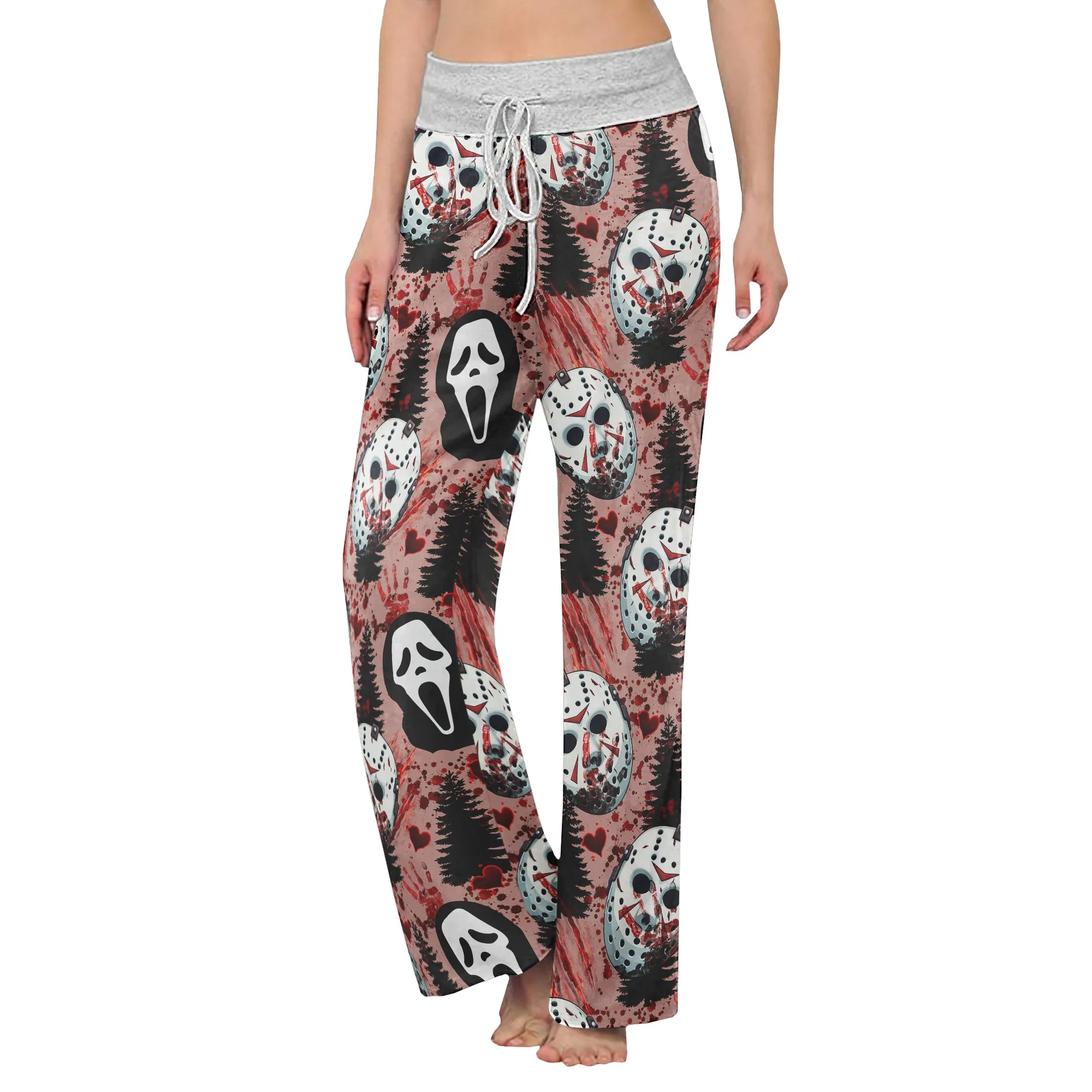 Blood Horror Theme Women's High-waisted Wide Leg Pants