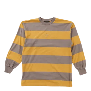 Boxy Ls Tee Faded Tan Stripe