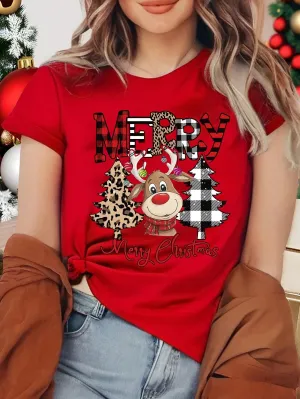 Christian graphic t shirts|Christmas Women Casual Graphic Short Sleeve T-Shirt