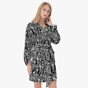 Demon Women's Loose-fitting Bathrobe