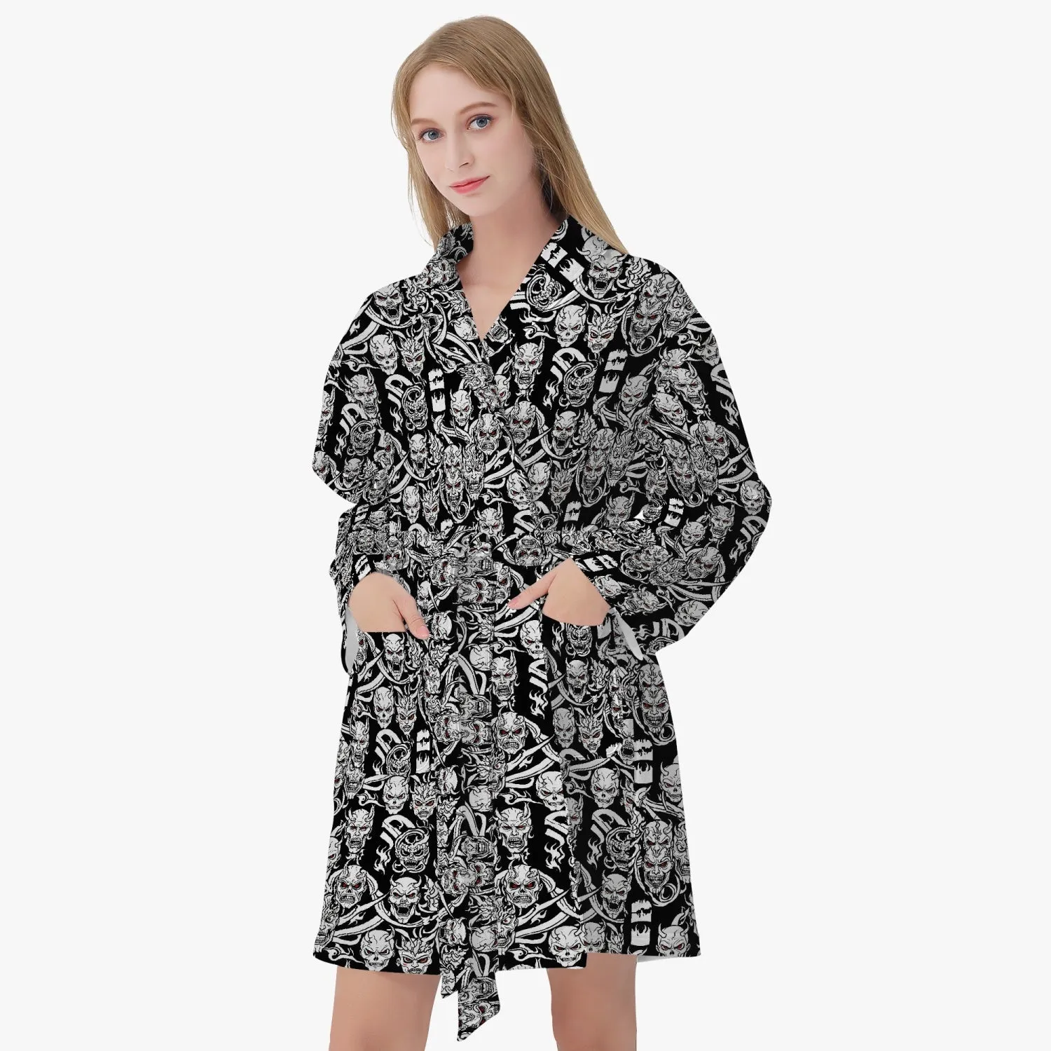Demon Women's Loose-fitting Bathrobe