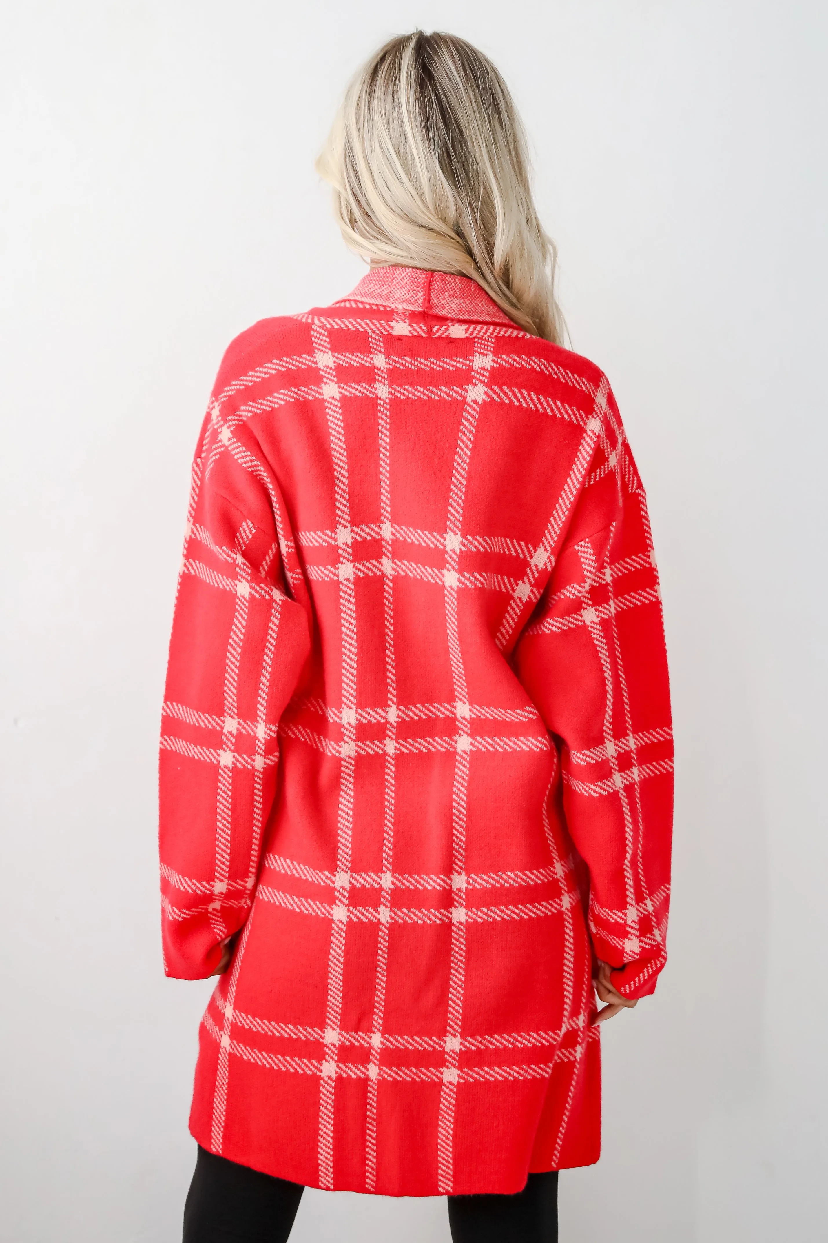 FINAL SALE - Beyond Cuddly Red Plaid Sweater Cardigan