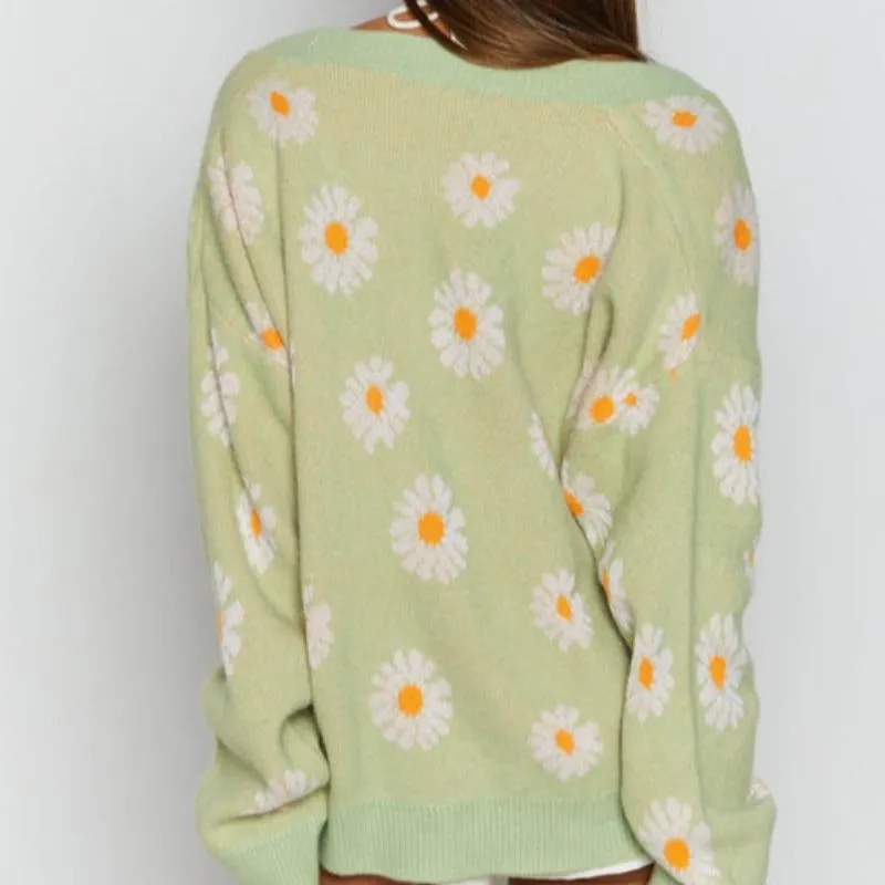 Floral Loose Knitted Cardigan