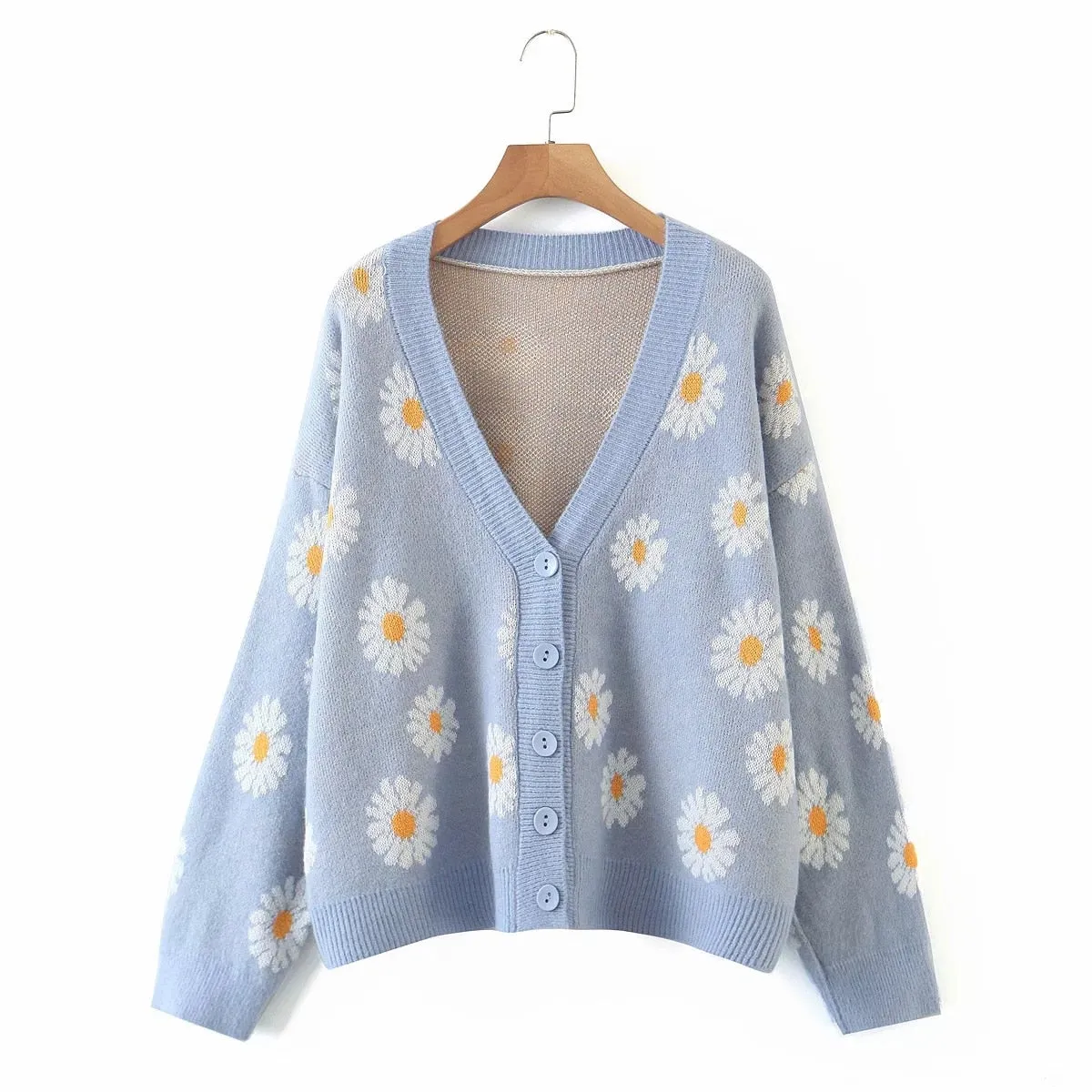 Floral Loose Knitted Cardigan