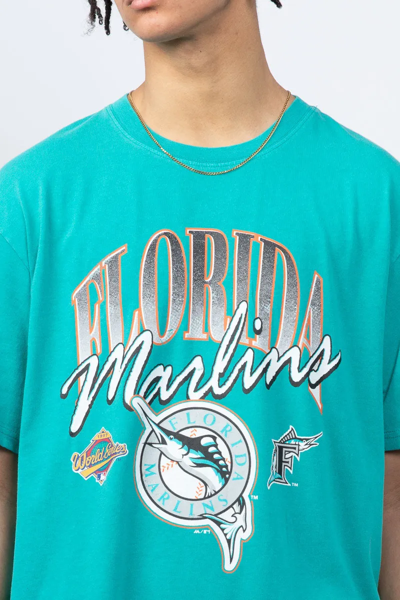 Florida Marlins Script Arch Tee | Faded Teal