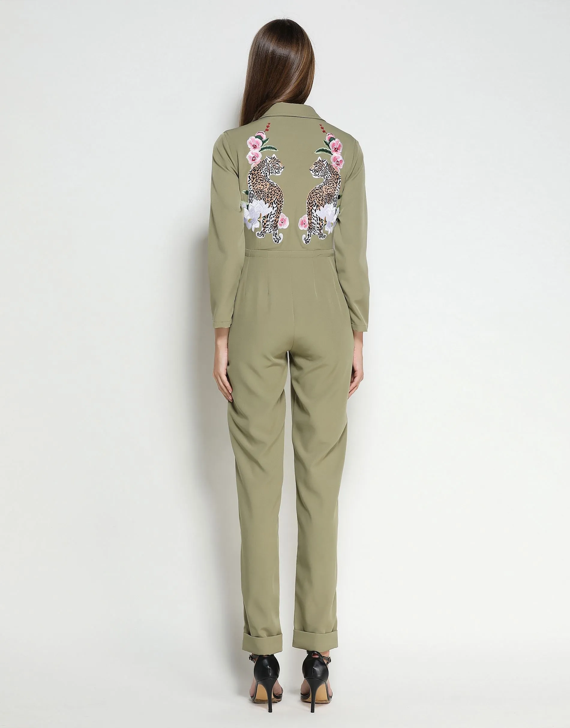 Green Leopard Boiler Suit