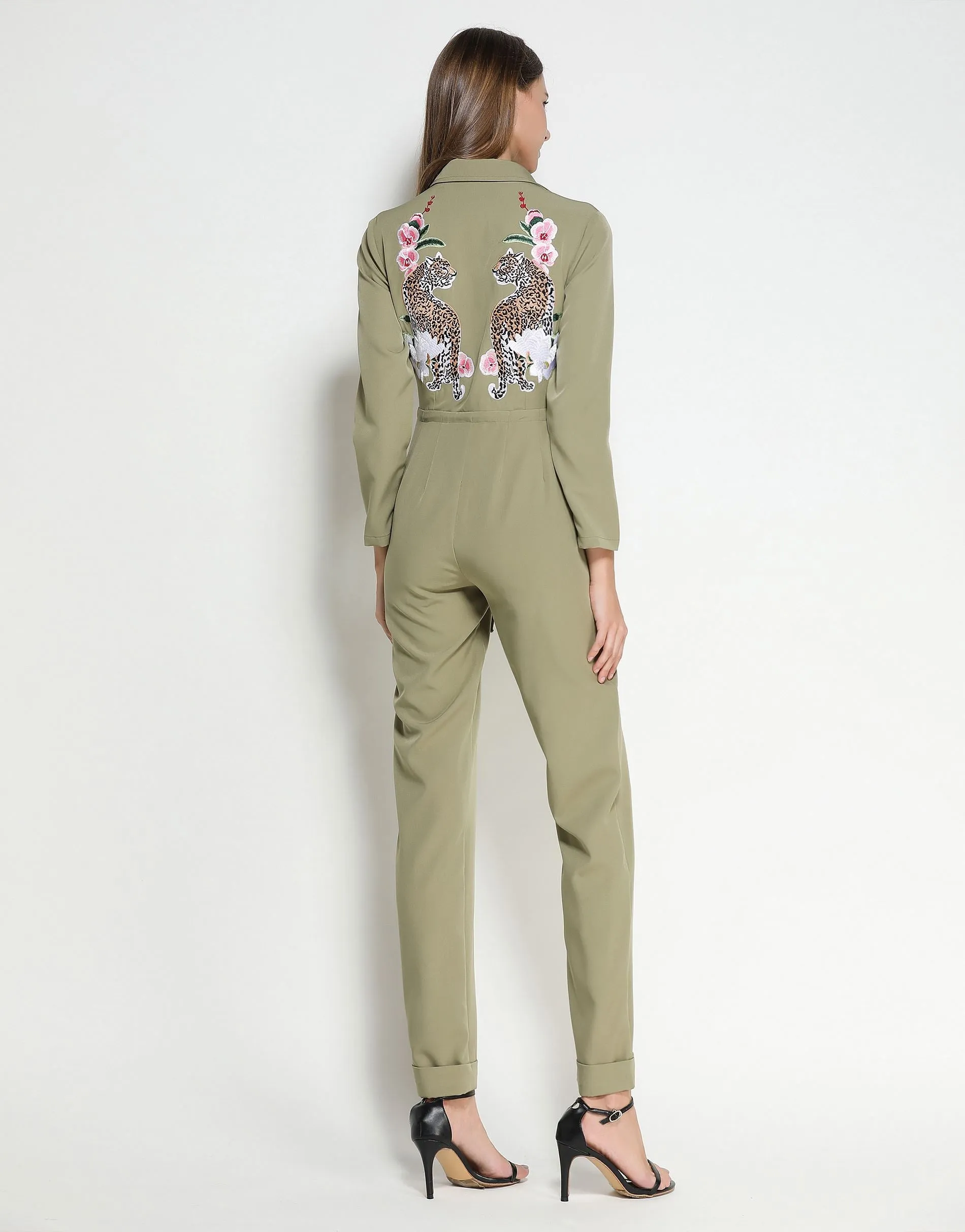Green Leopard Boiler Suit