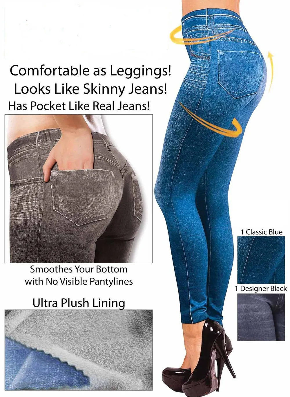 High Waisted Jeggings - Denim Leggings