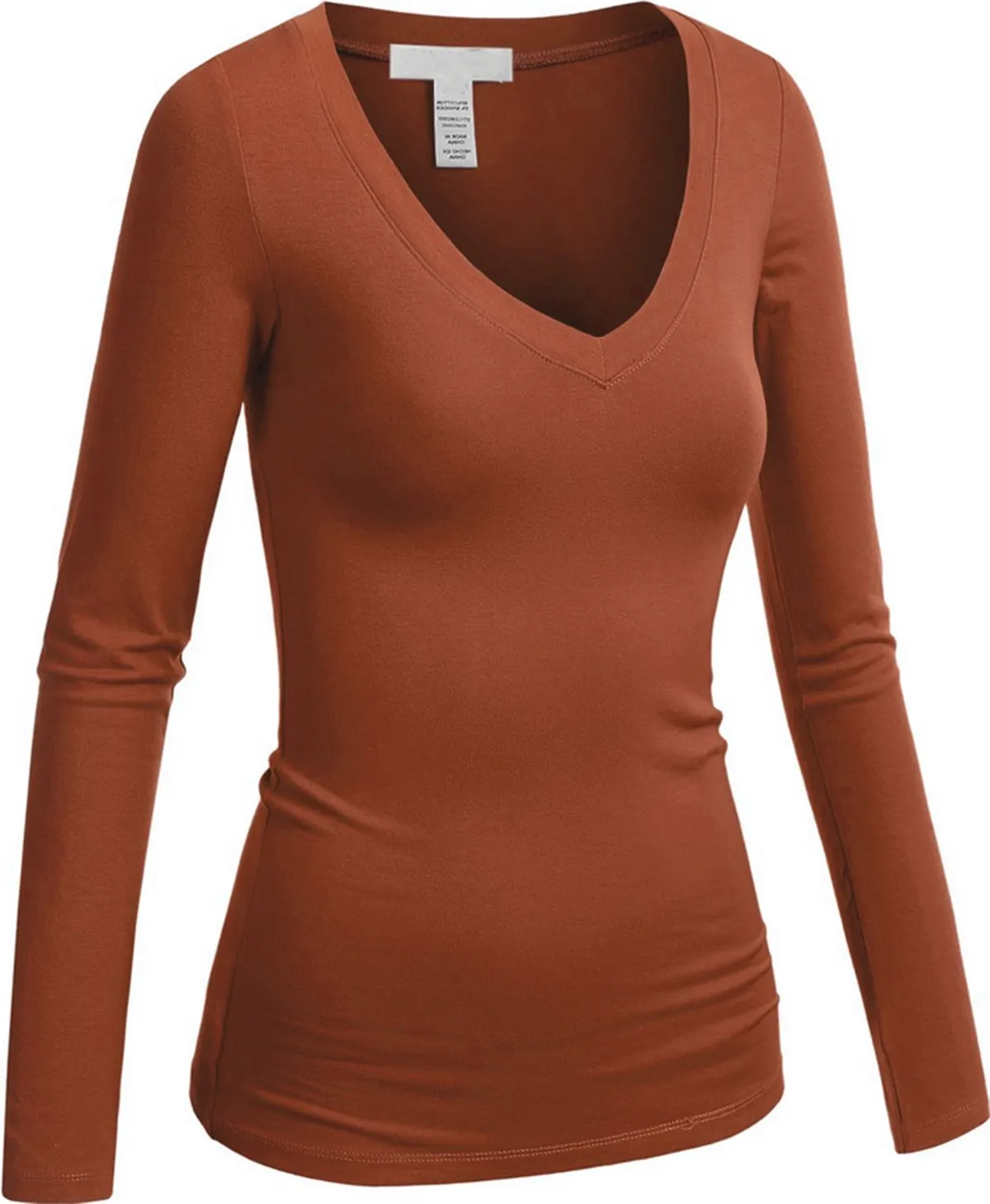 Hollywood Star Fashion Women's Long Sleeve V-Neck Tee Tank Top Shirt