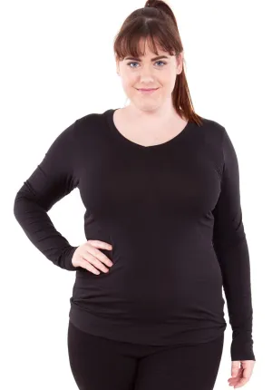 Hollywood Star Fashion Women's Long Sleeve V-Neck Tee Tank Top Shirt