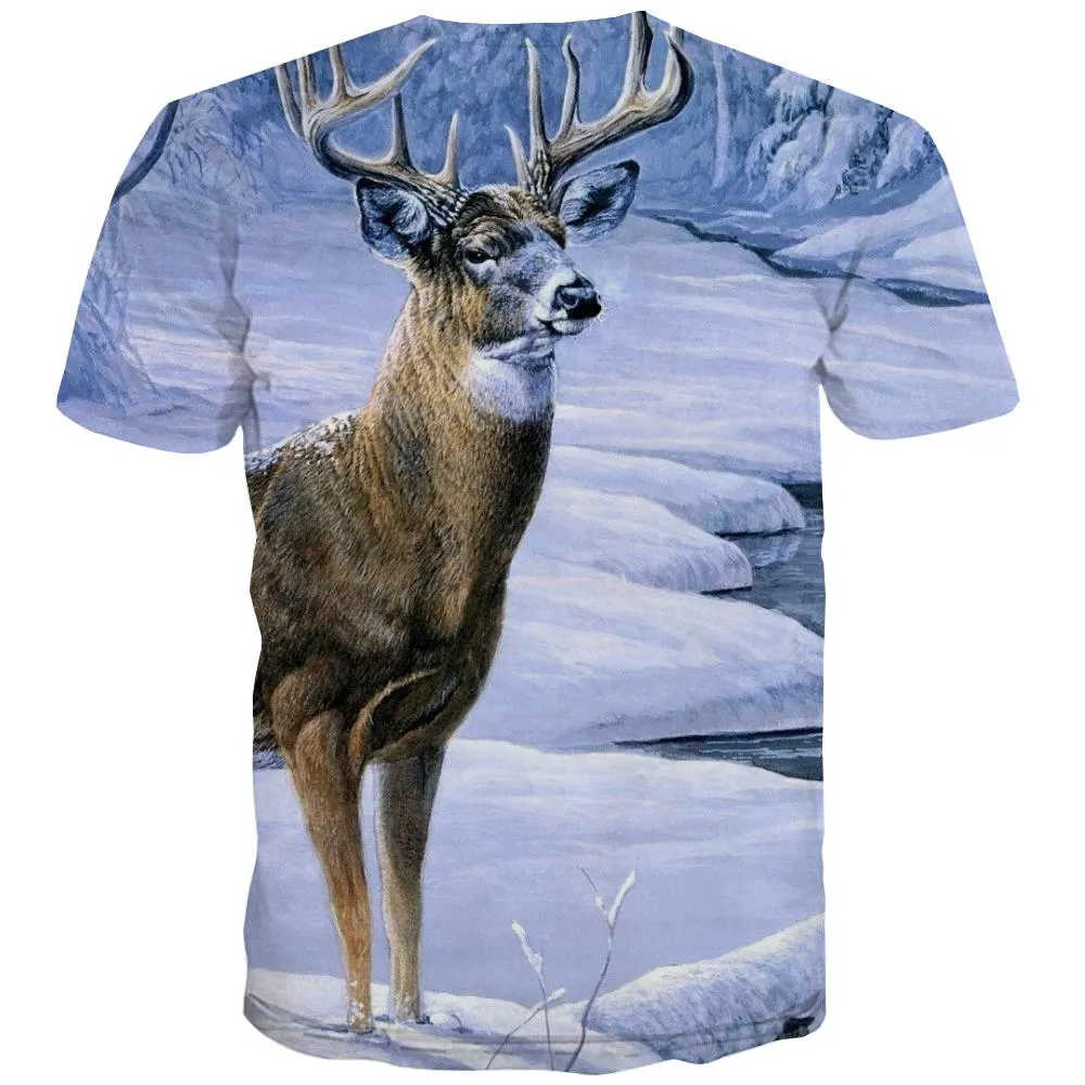 Hunting T-shirt Men Jungle Tshirt Printed Deer Shirt Print Shooter Tshirts Casual Camouflage Tshirts Cool