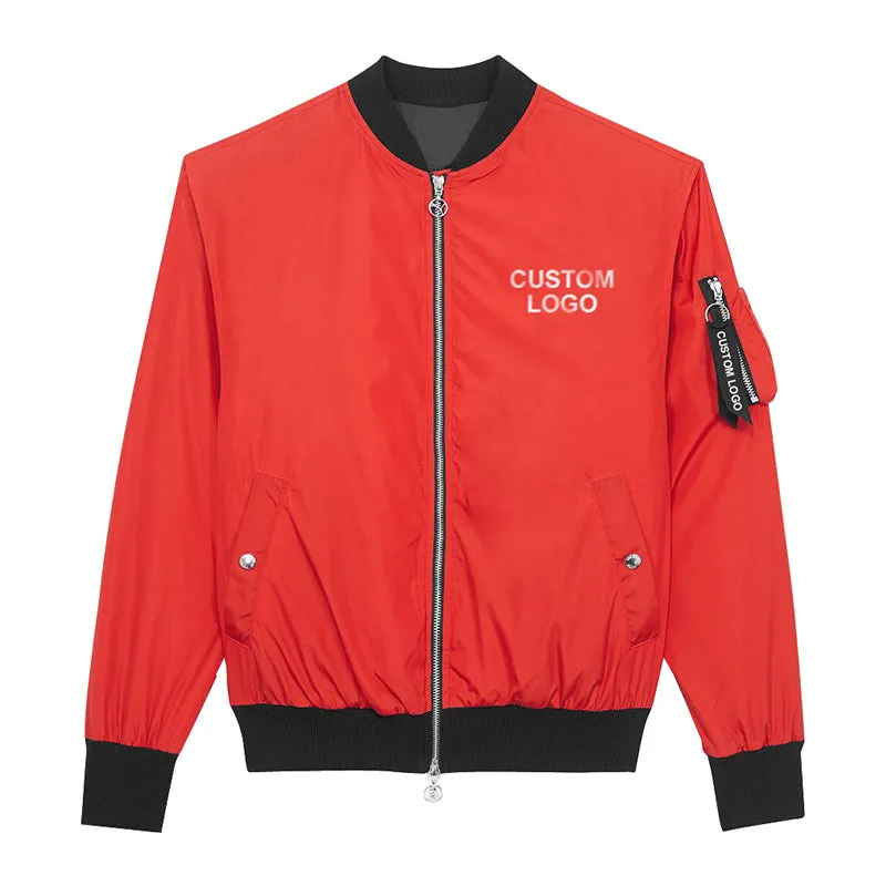 JM Men OEM custom zipper varsity letterman bomber Jacket