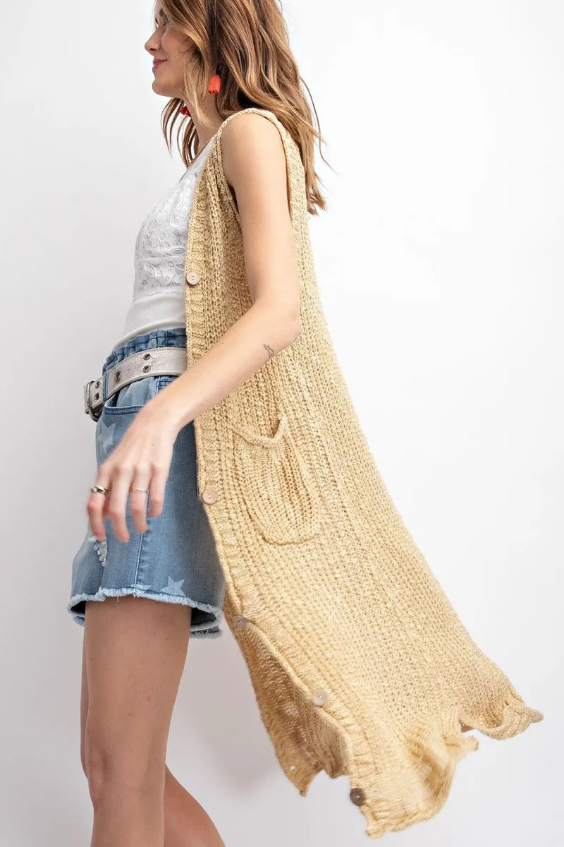 Kelly Lightweight Sleeveless Cardigan