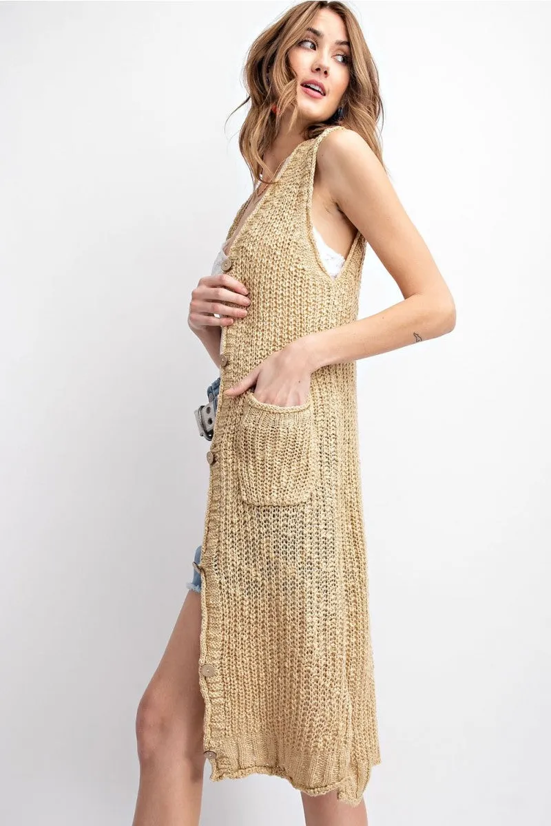 Kelly Lightweight Sleeveless Cardigan