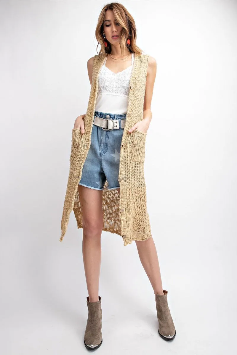 Kelly Lightweight Sleeveless Cardigan