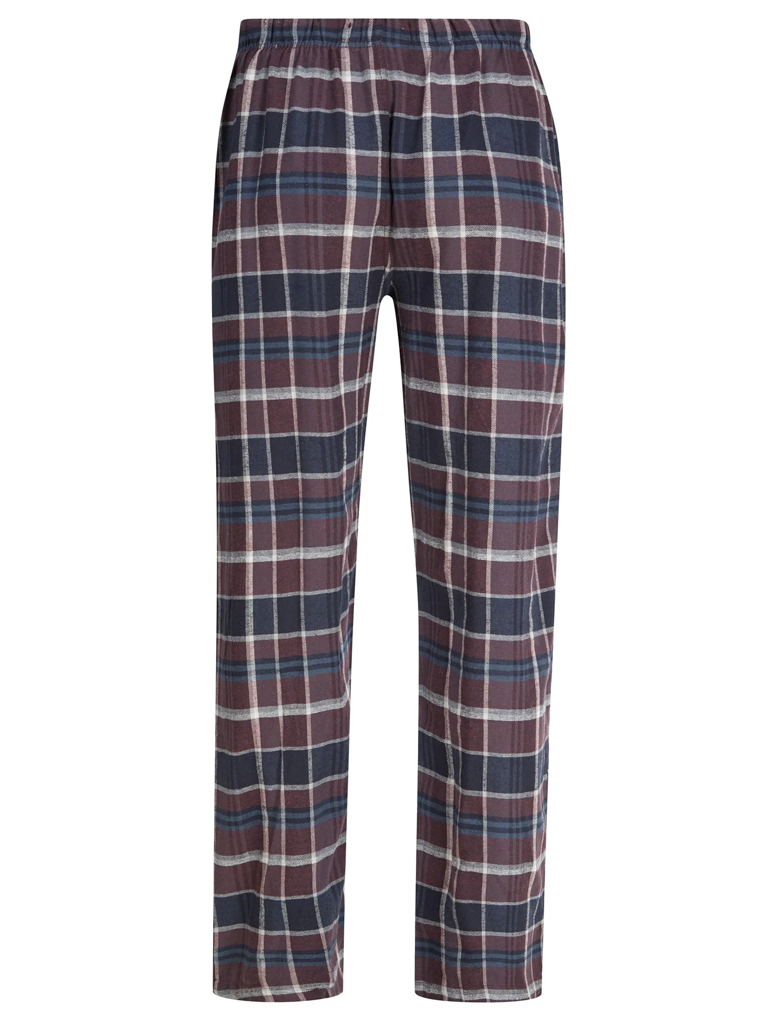 Leslie Checked Brush Flannel Cotton Lounge Pants in Port Royale / Navy  - Tokyo Laundry