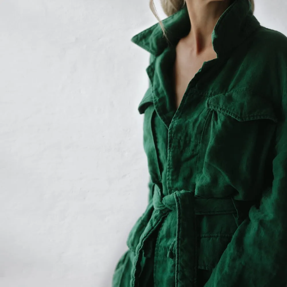 Linen Utility Jacket | Green