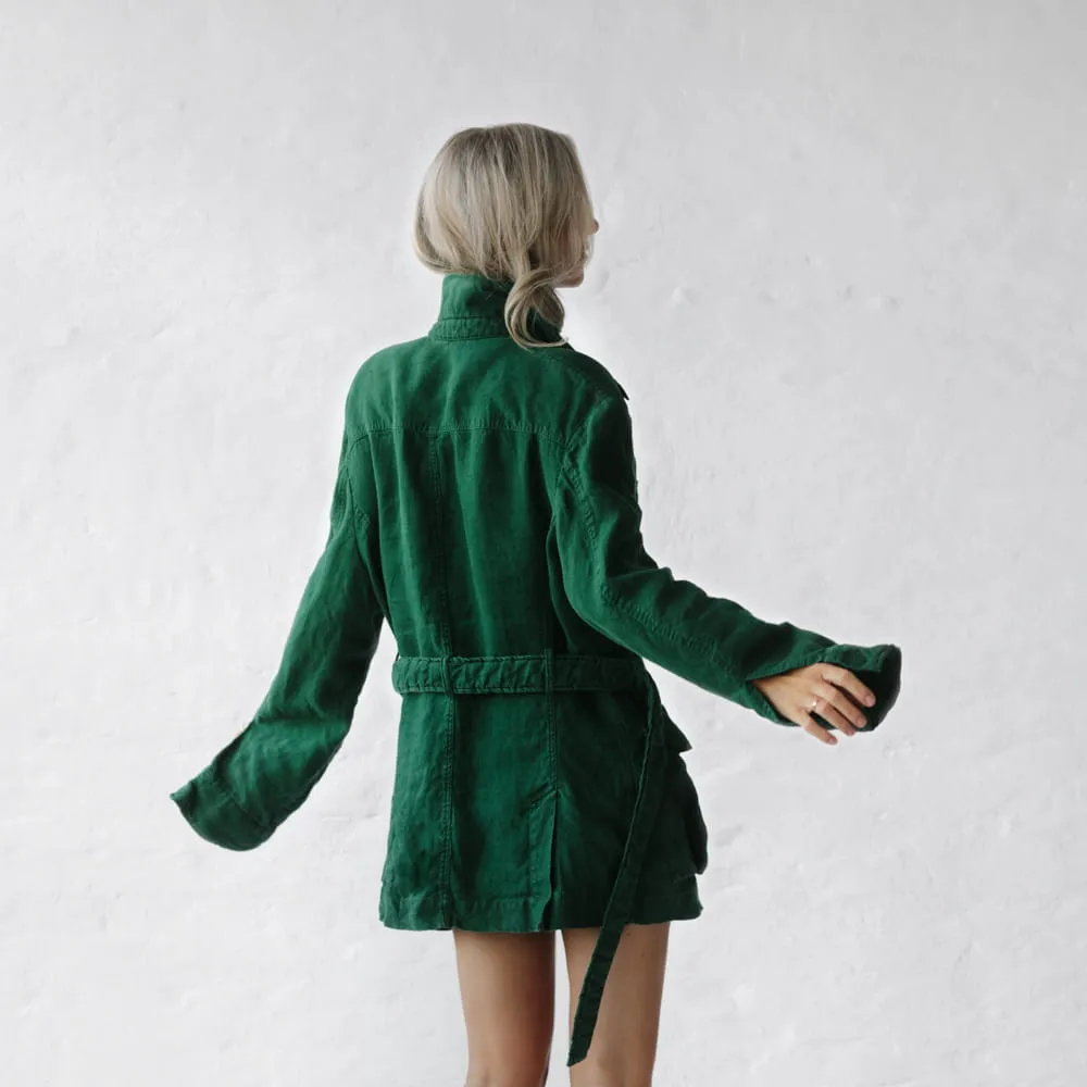 Linen Utility Jacket | Green
