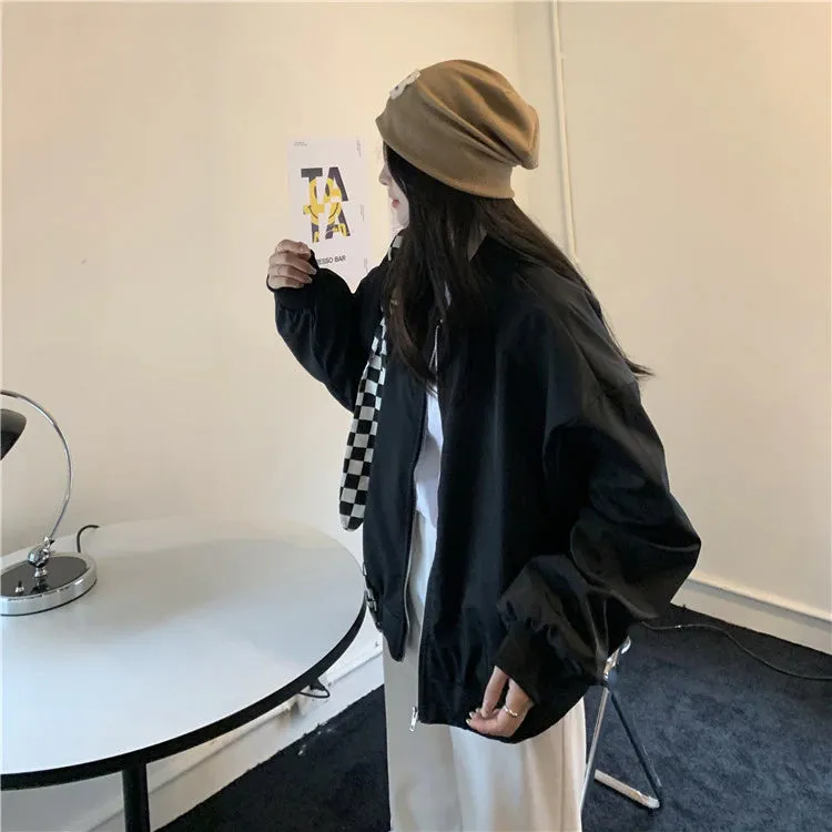 Loose Casual Bomber Coat Jacket