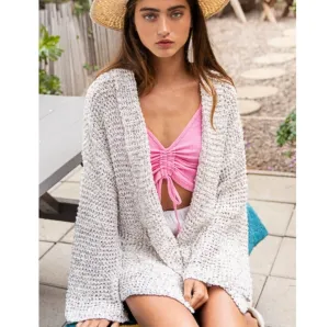 Loose Knit Cardigan Sweater
