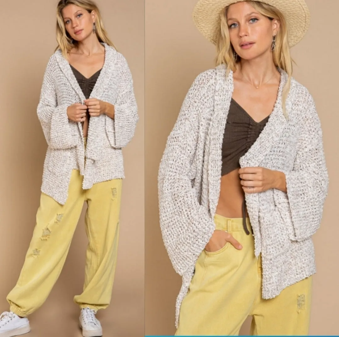 Loose Knit Cardigan Sweater
