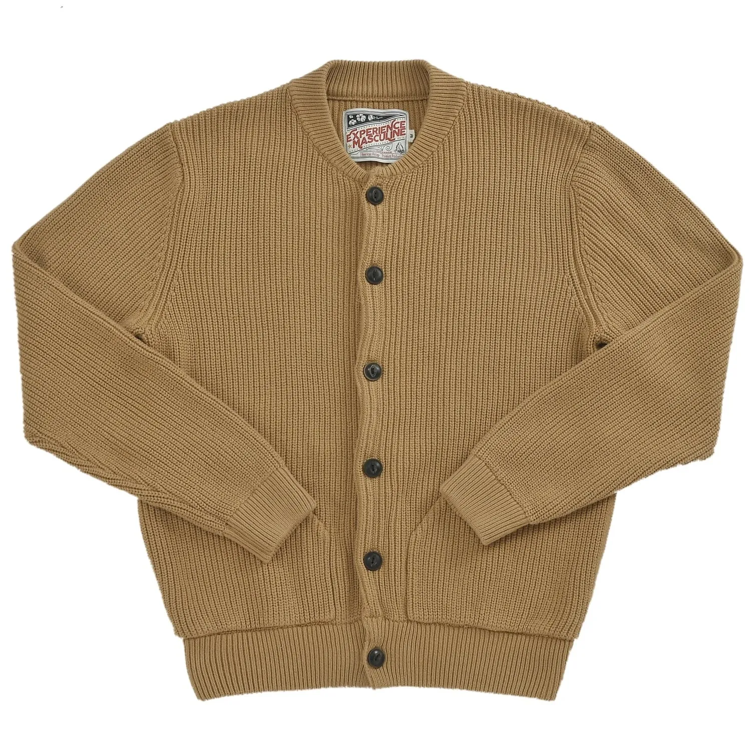 Men's Knit Cardigan Thick Cotton Heavy Sweater - Casual Vintage Style