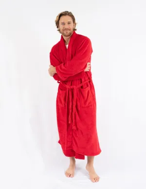 Mens Red Fleece Robe
