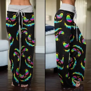 Nightmare Skull Gradiant Women's High-waisted Wide Leg Pants
