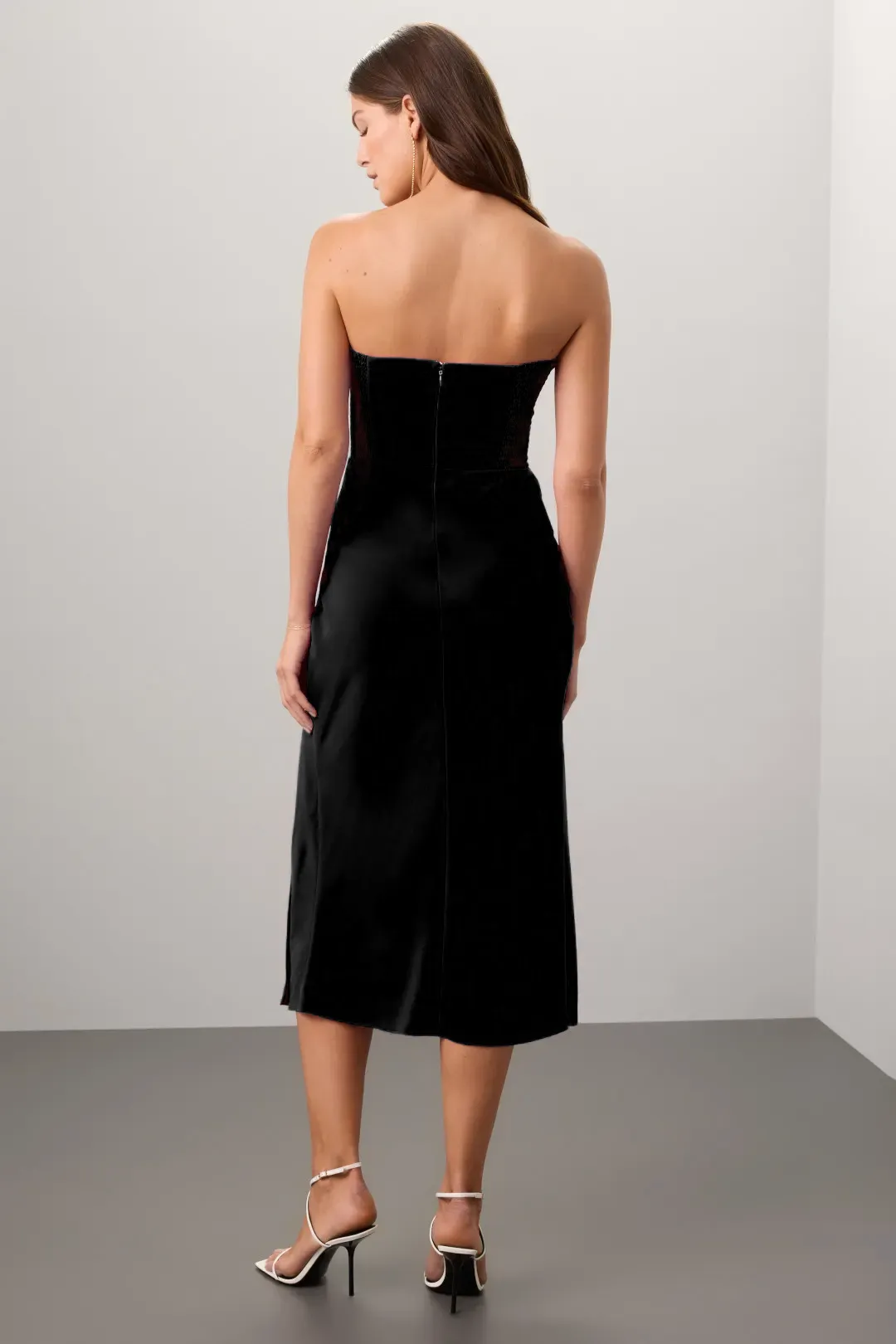Noir Elegance Strapless Dress