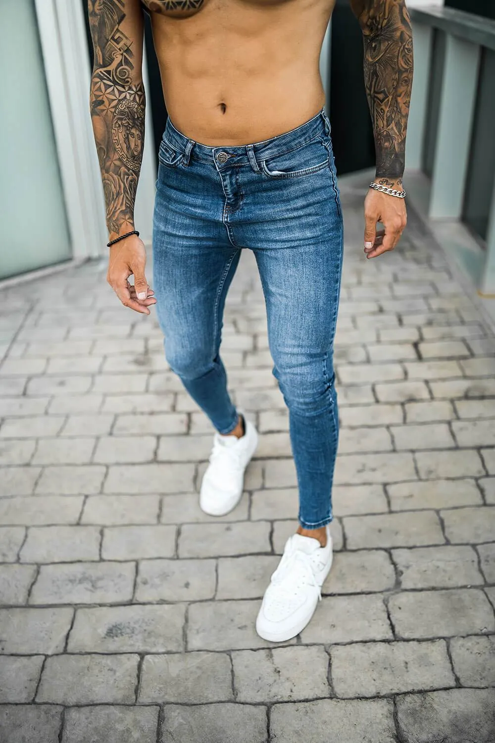 Non Rip Spray On Jeans - Dark Blue