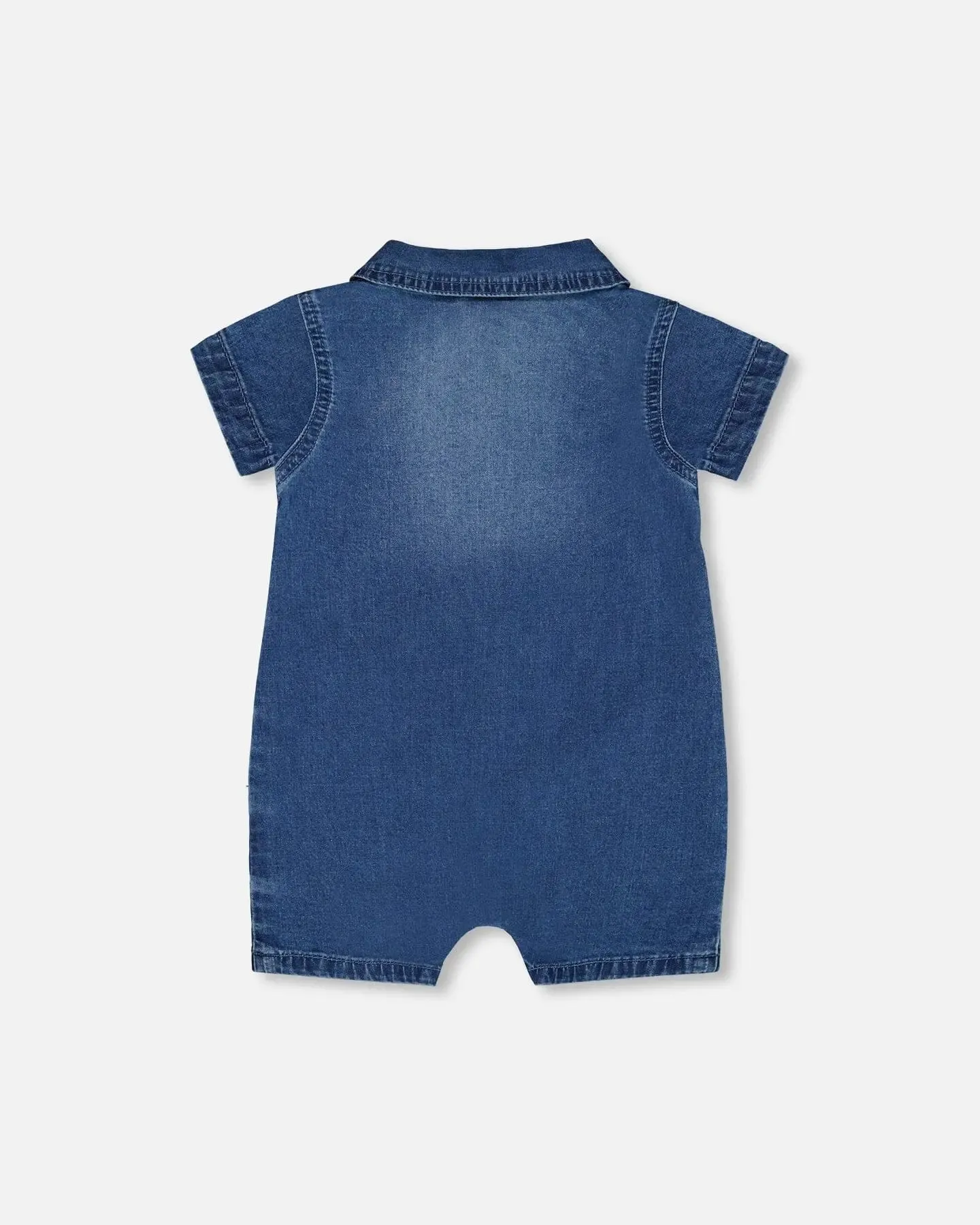 One-Piece Denim Romper Dark Denim Blue