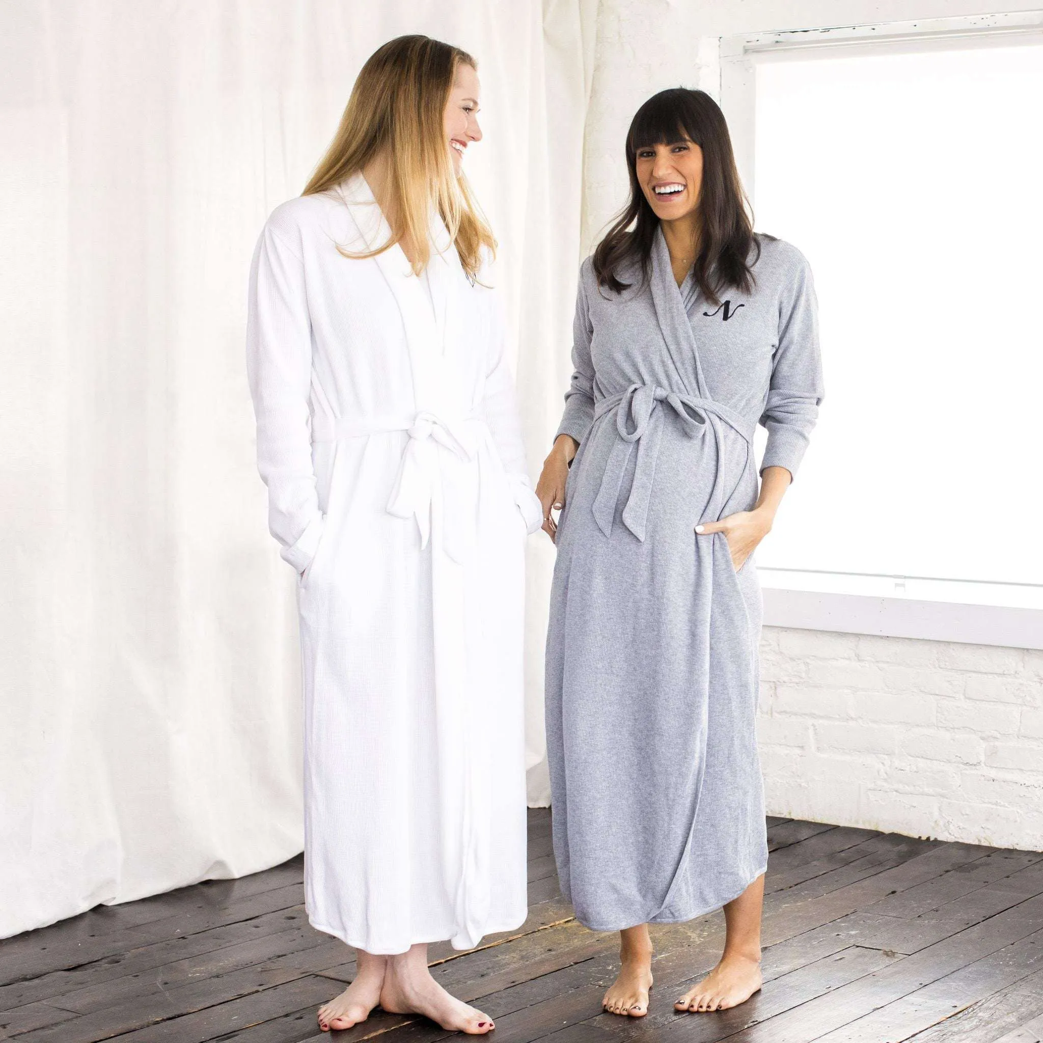 Organic Lounge Robe_White