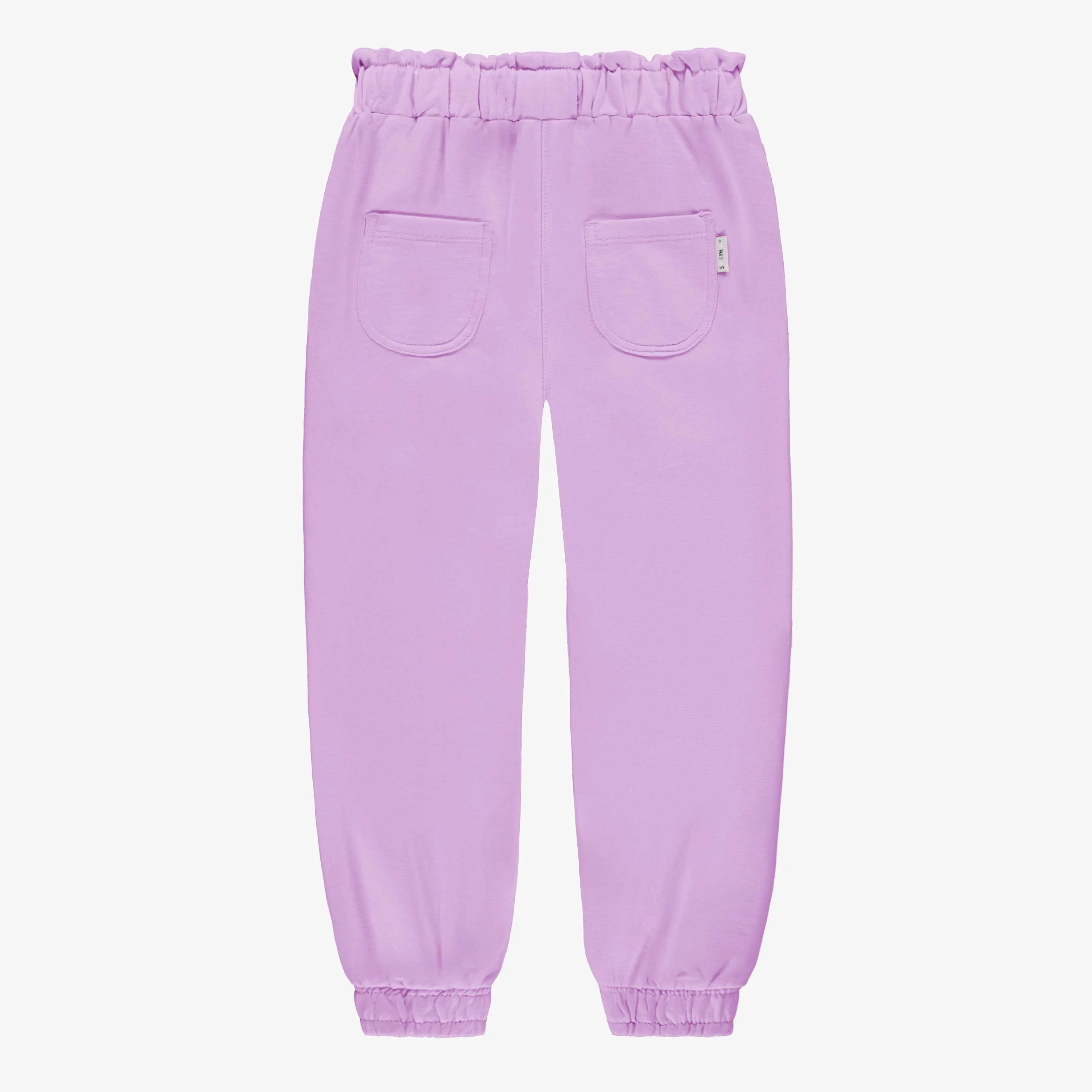 Pantalon décontracté lilas en doux coton français, enfant  || Lilac relaxed pants in soft french cotton, child