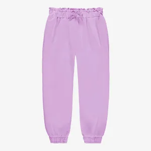Pantalon décontracté lilas en doux coton français, enfant  || Lilac relaxed pants in soft french cotton, child
