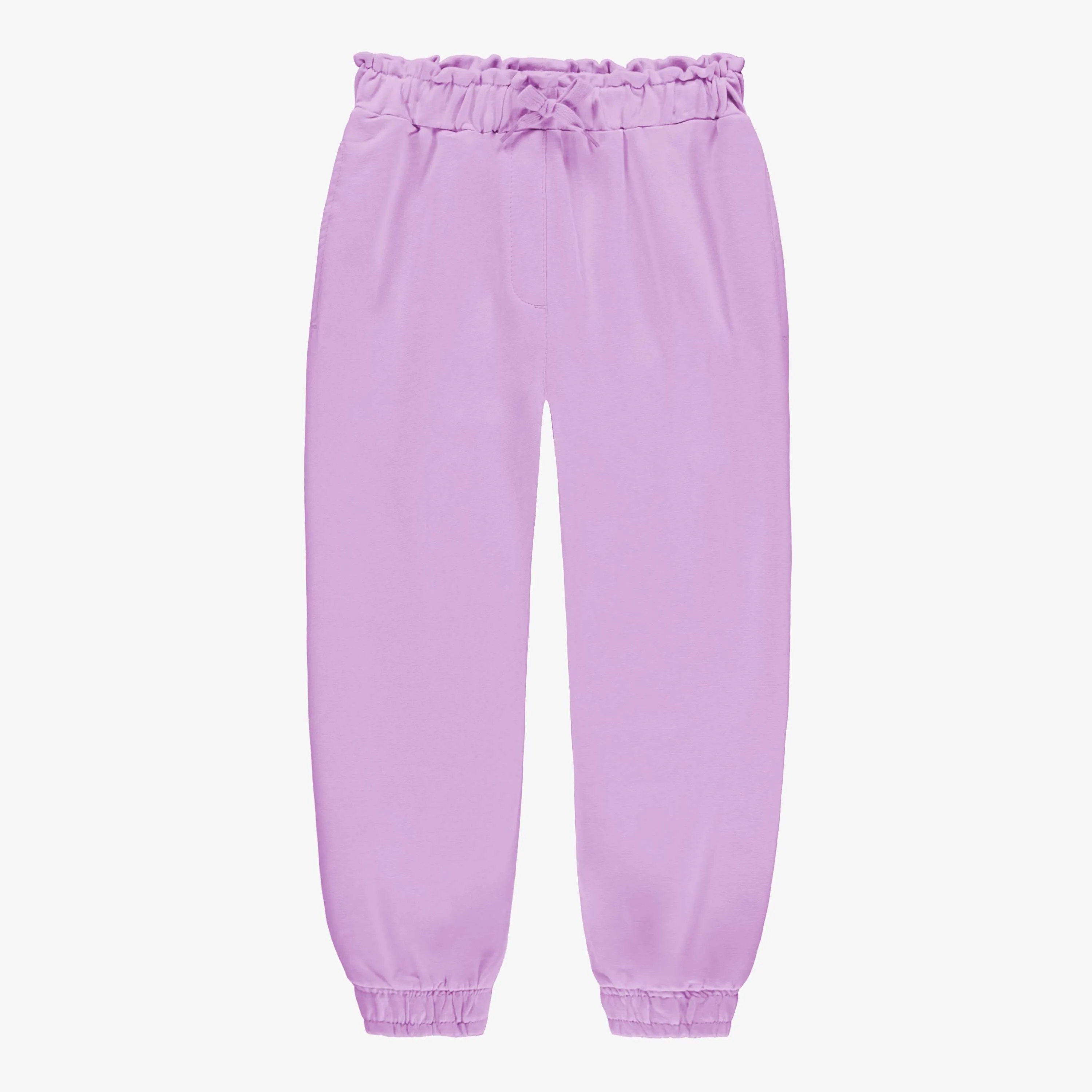 Pantalon décontracté lilas en doux coton français, enfant  || Lilac relaxed pants in soft french cotton, child