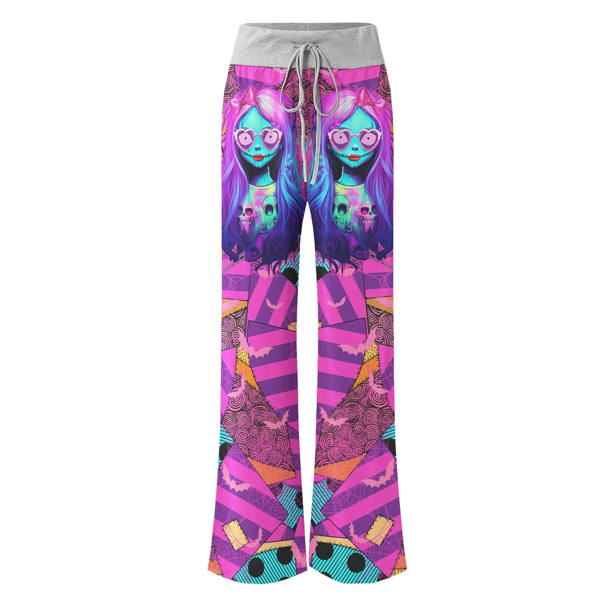 Pink Movie Theme Art Women's High-waisted Wide Leg Pants