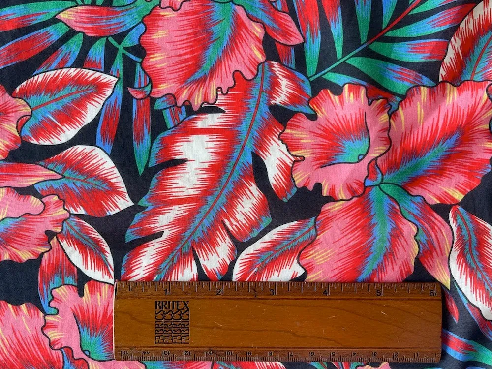 Pinko Fantastical Electrified Jungle on Midnight Black Cotton Lawn (Made in Italy)