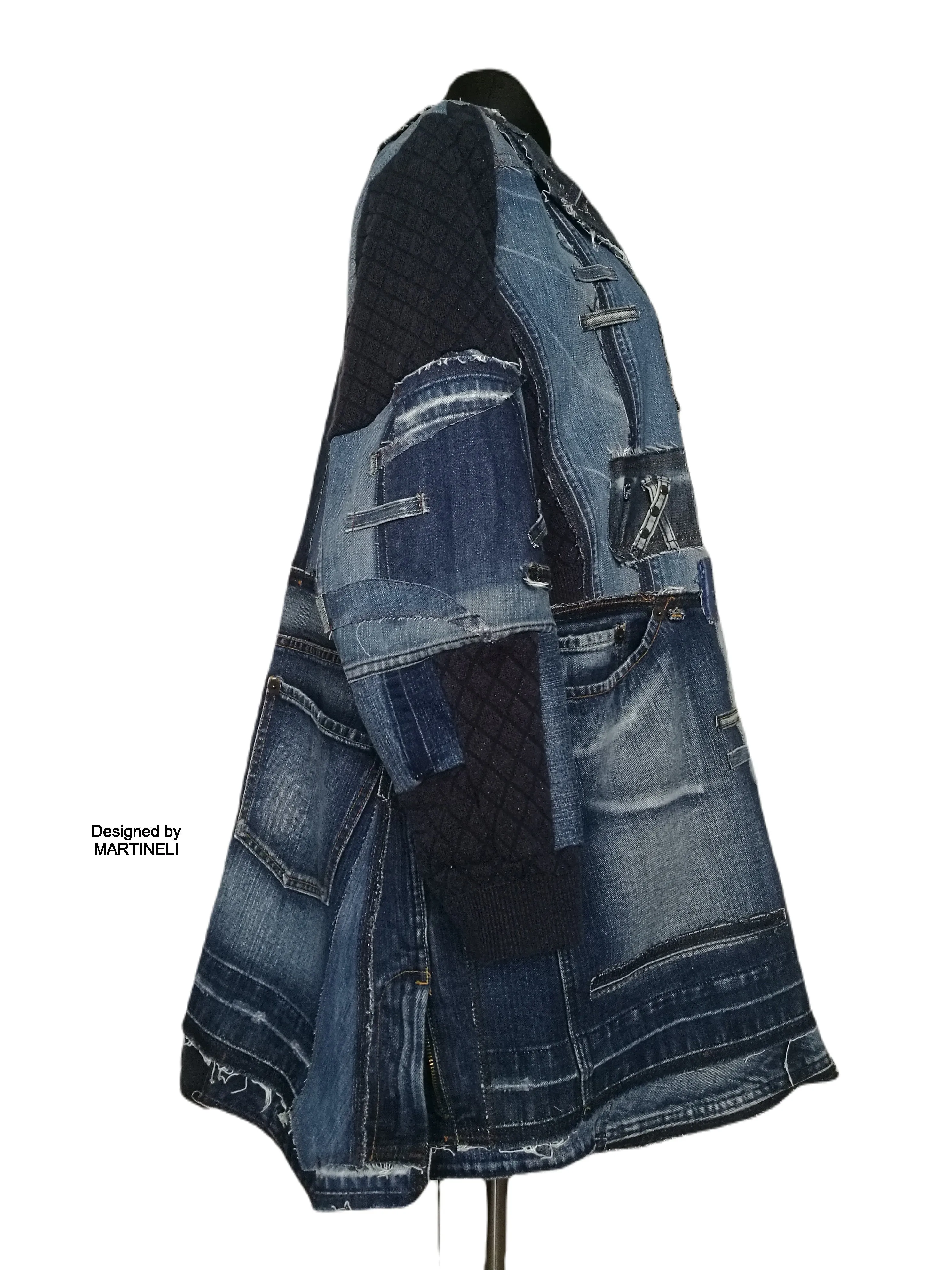 Plus Size Denim Jacket 3X/4X Boho Style Distressed Denim Jacket
