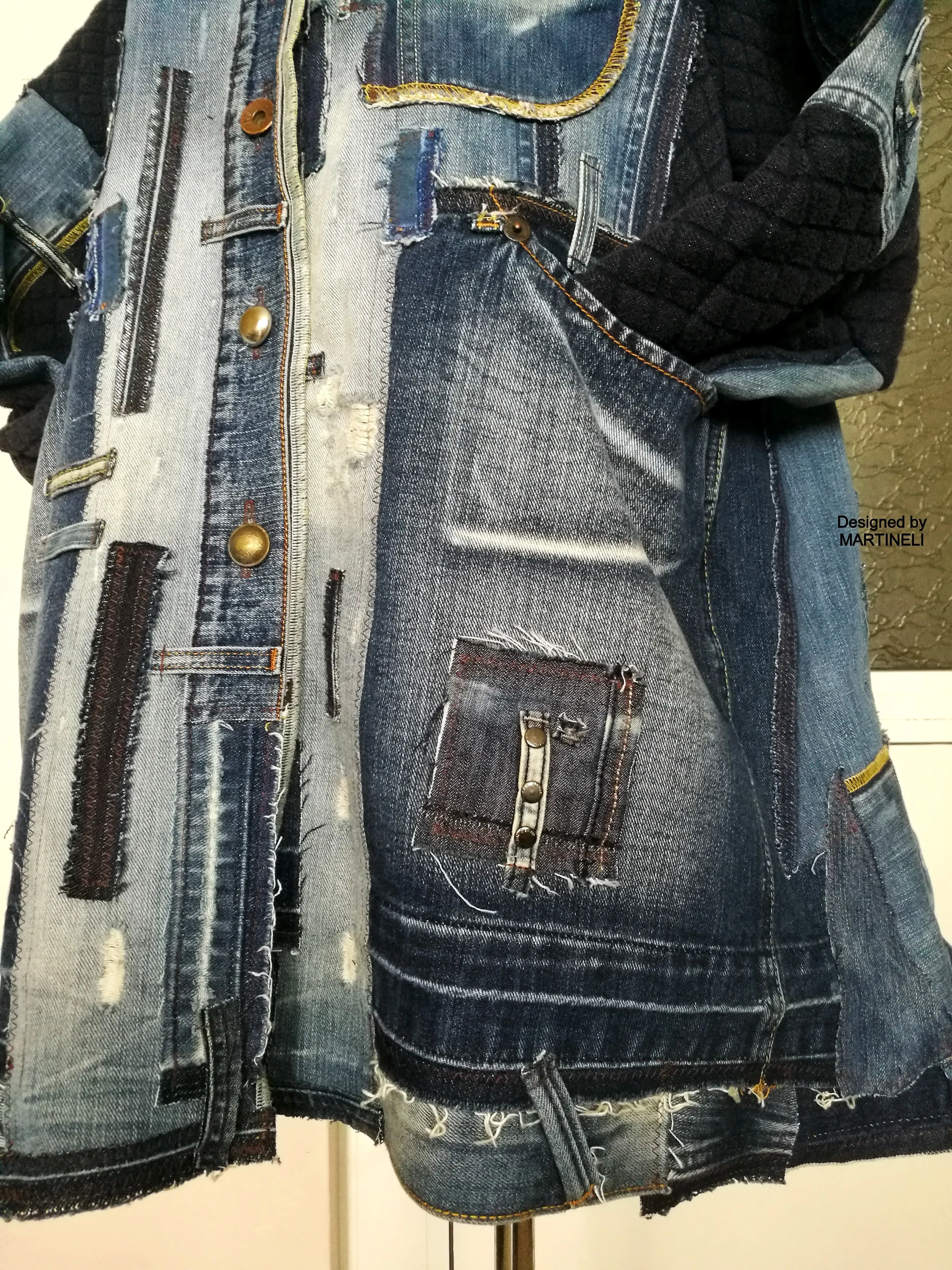 Plus Size Denim Jacket 3X/4X Boho Style Distressed Denim Jacket