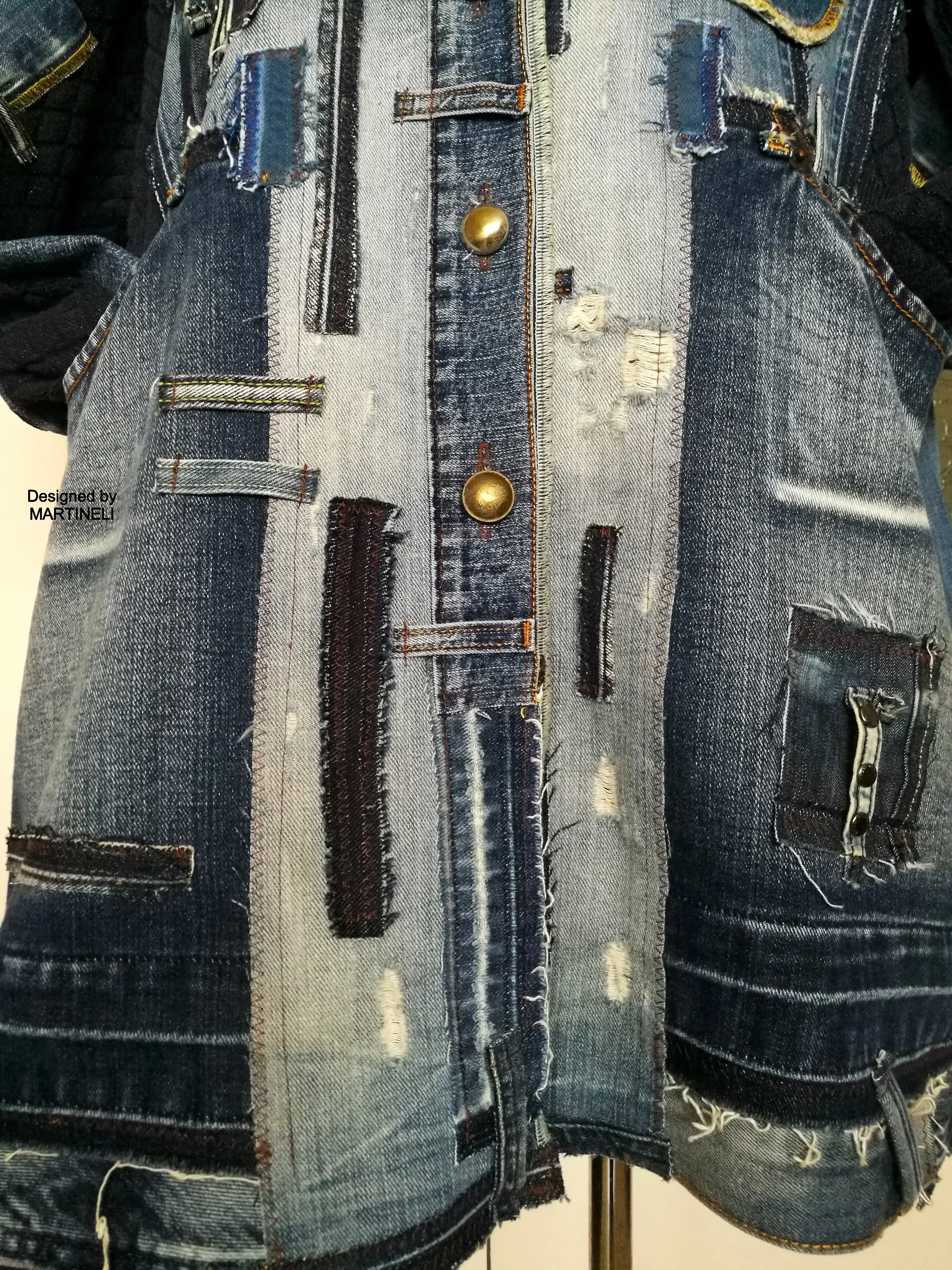 Plus Size Denim Jacket 3X/4X Boho Style Distressed Denim Jacket
