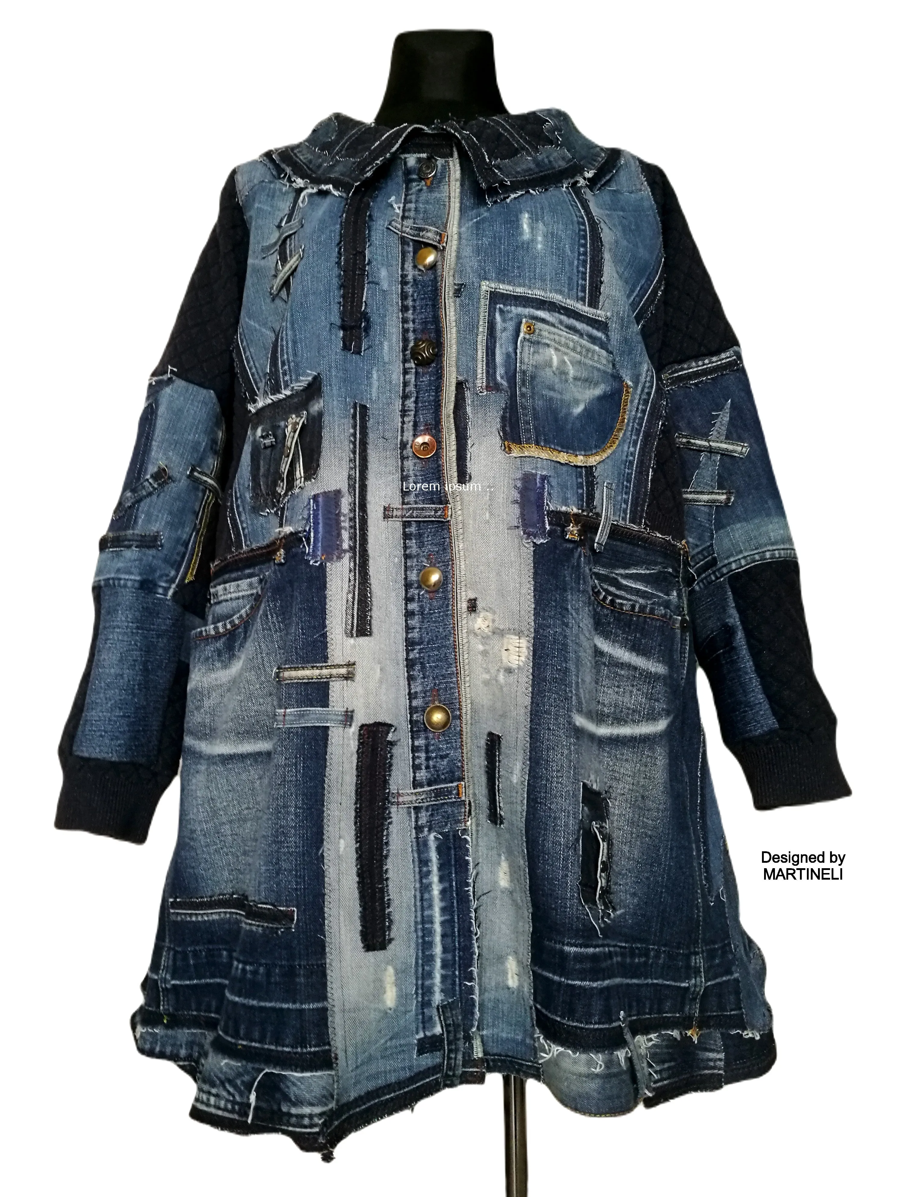 Plus Size Denim Jacket 3X/4X Boho Style Distressed Denim Jacket