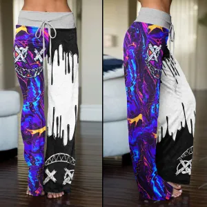 Psycho Melting Psychedelic Women's High-waisted Wide Leg Pants