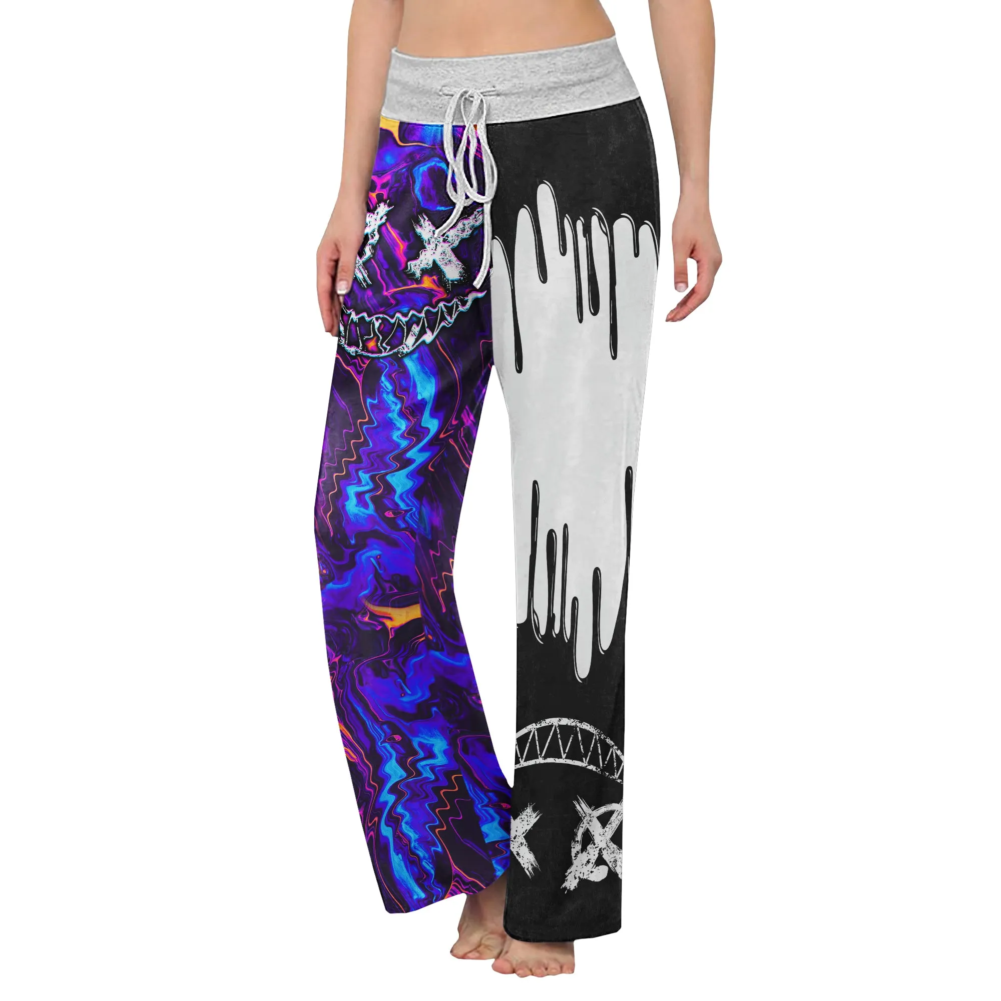 Psycho Melting Psychedelic Women's High-waisted Wide Leg Pants